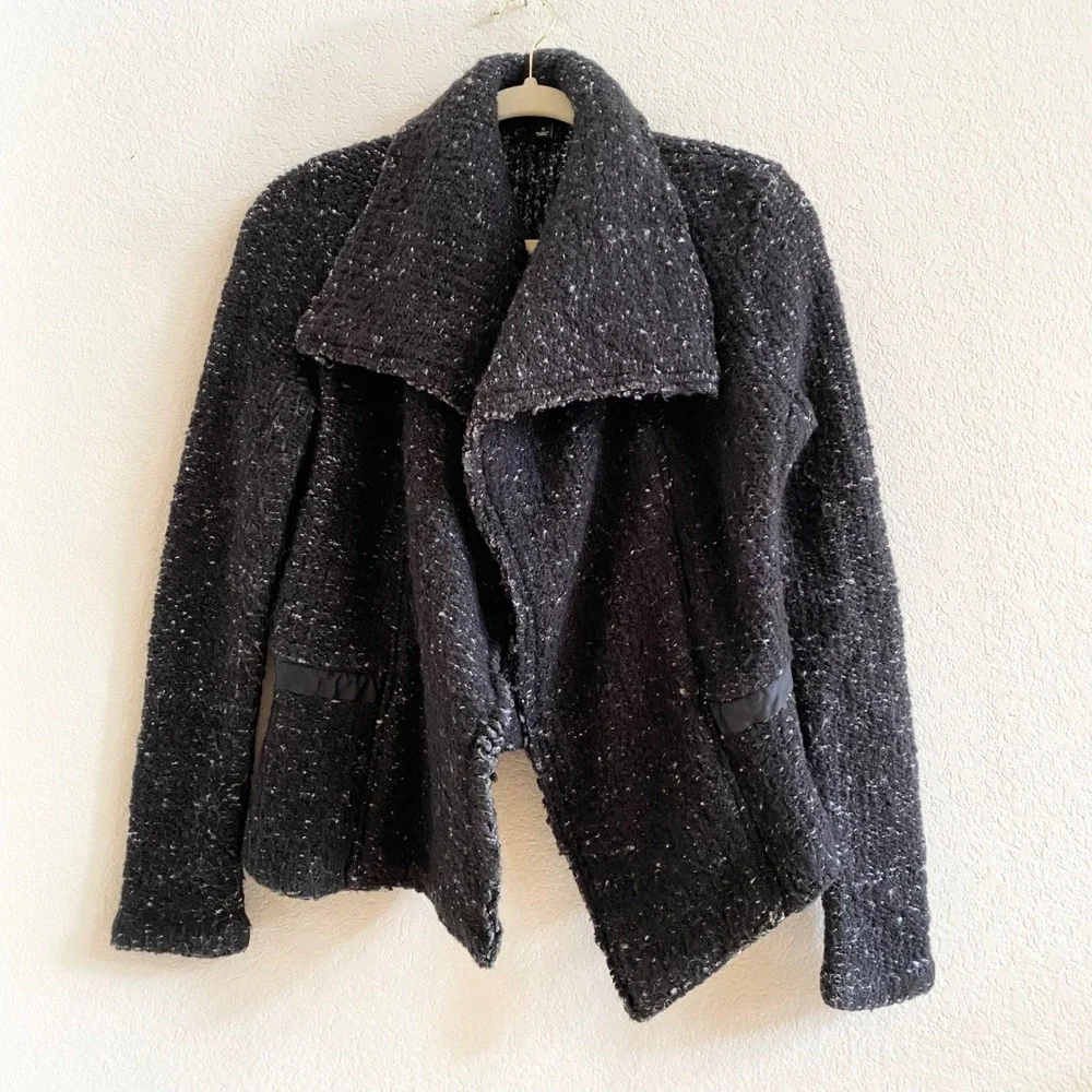 Ann Taylor Black Flecked Knit Open Blazer - Picture 5 of 12